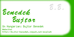 benedek bujtor business card